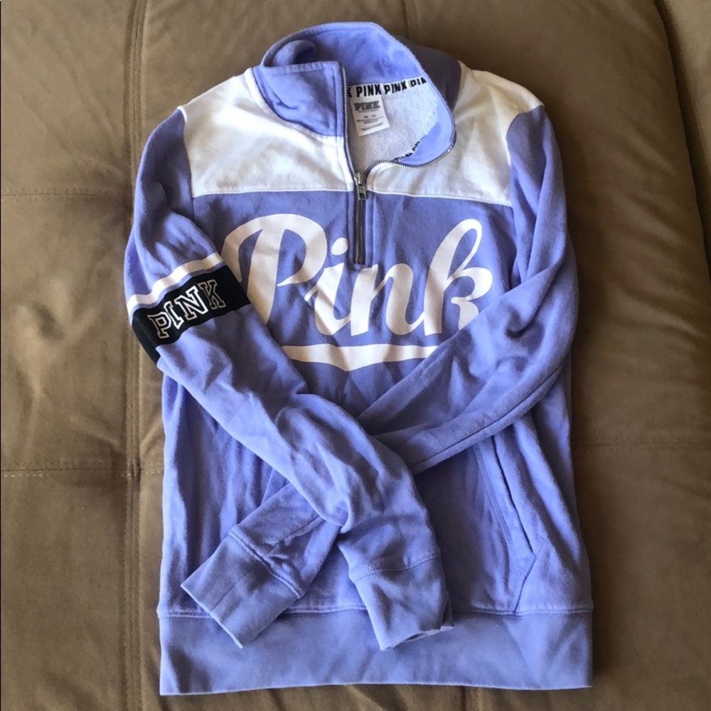 VS PINK Light Purple Quarter Zip Pullover
